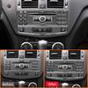 For Mercedes Benz C Class W204 2007-2014 Carbon Fiber Car Multimedia CD Control Panel Trim Cover Interior Decoration Sticker