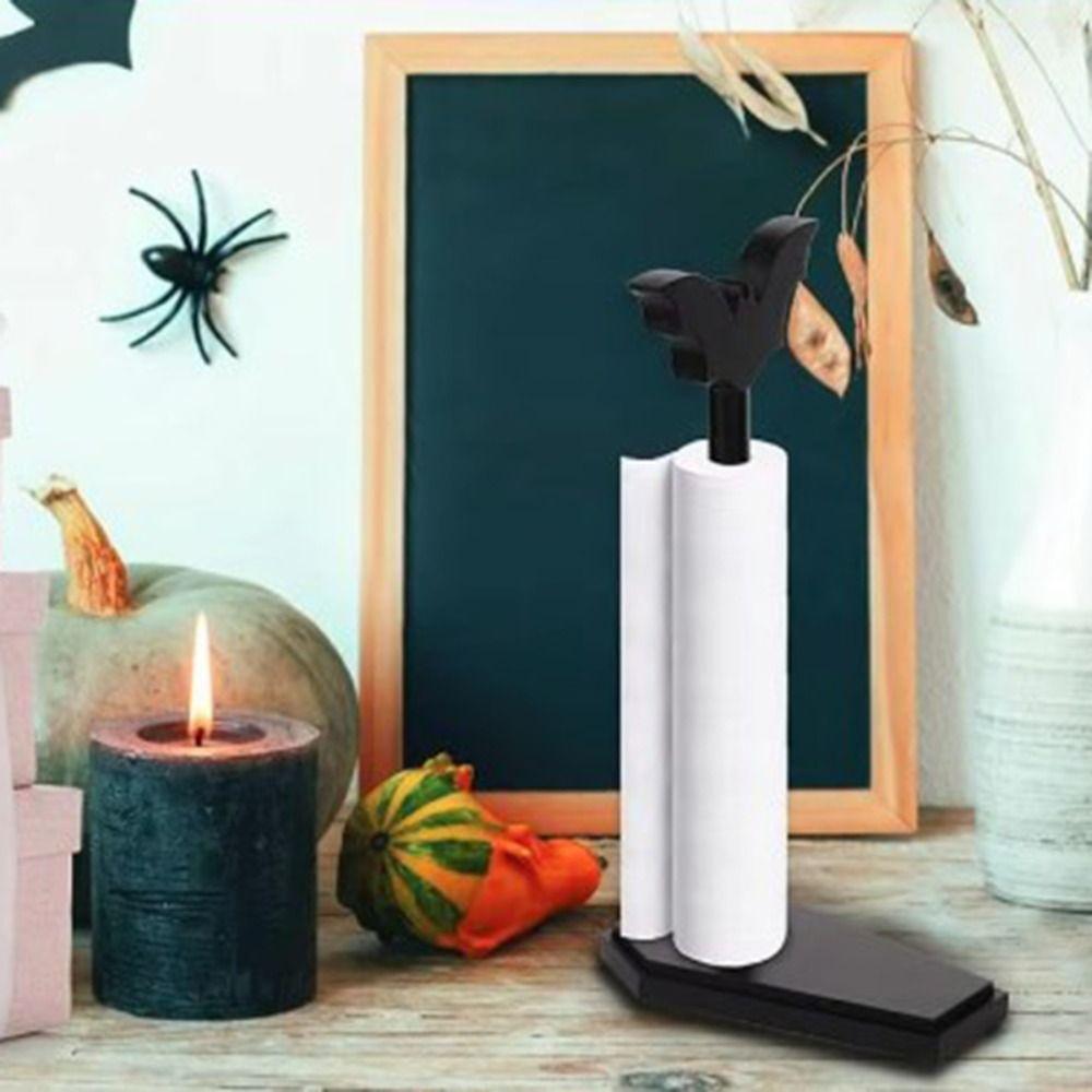 Acrylic Halloween Paper Towel Stand Gothic Paper Towel Rack Useful Bat Tissue Holder  Countertop