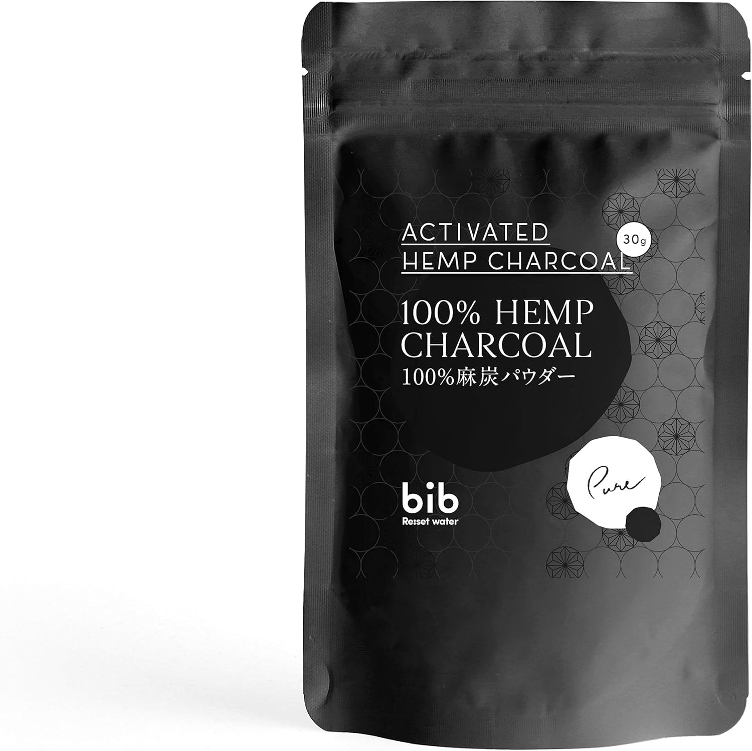 

100% Hemp Charcoal Powder, Charcoal Cleanse, Made in Japan from Noshu Hemp, No Additives, Food Grade (30g)