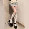Summer Japanese Lolita Lolita Lace Bow Medium Tube Socks Love Hollow Cross Strap Calf Socks Women
