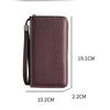 New Zipper Buckle Long Wallet Solid Color PU Leather Money Clip Minimalist Carbon Fiber Multi-Slot Card Holder Men