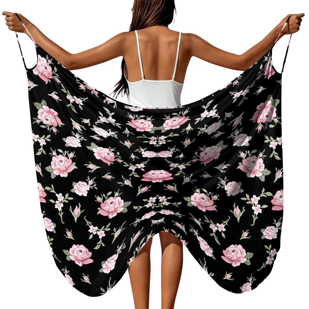 Leichter bedruckter Strand-Cover-Up für Damen Weicher Stoff Sarong Wickeltuch Vielseitiges Badeanzug-Schal für Pool und Urlaub