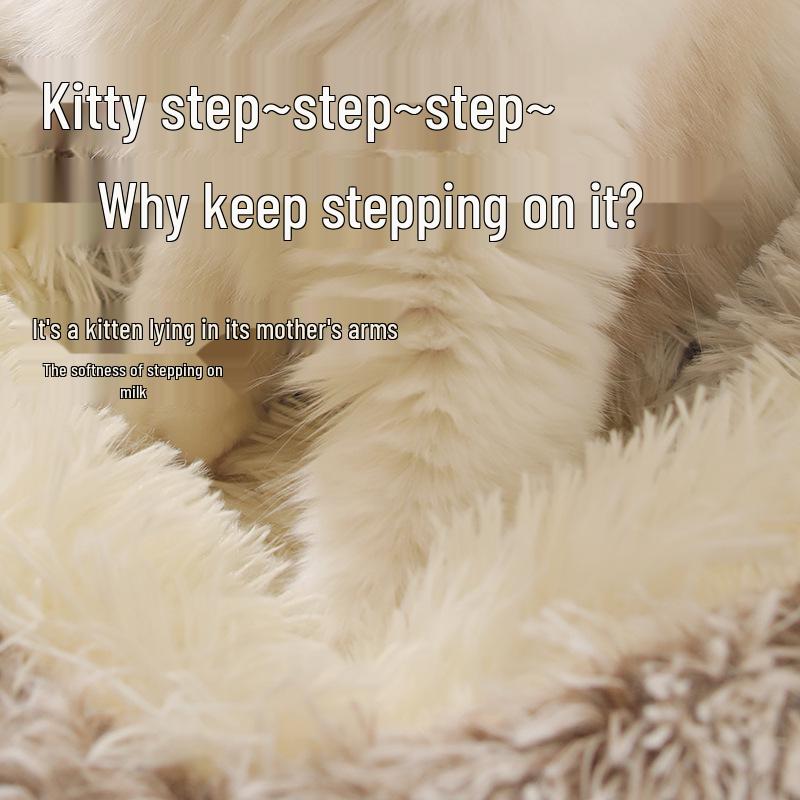 Kristall Sammet Husdjursbo: Mysig halvomsluten plyschsäng för djup sömn katter & hundar