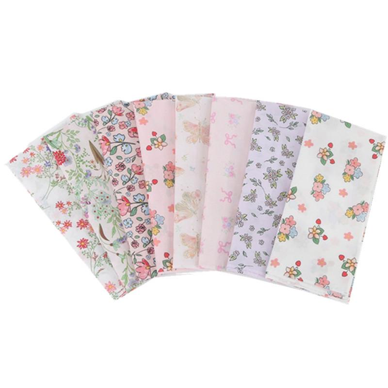 3Pcs 45x45cm Square Cotton Pastoral Flower Printed Portable Lady Handkerchief Women Absorbent Hand Towel Wedding Party Gift