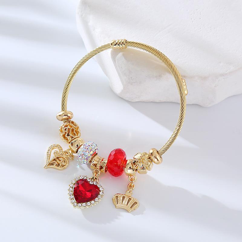 

Alloy Heart-shaped Bracelet - Fashionable, Unique, Versatile, Adjustable Couple s Bracelet for Women