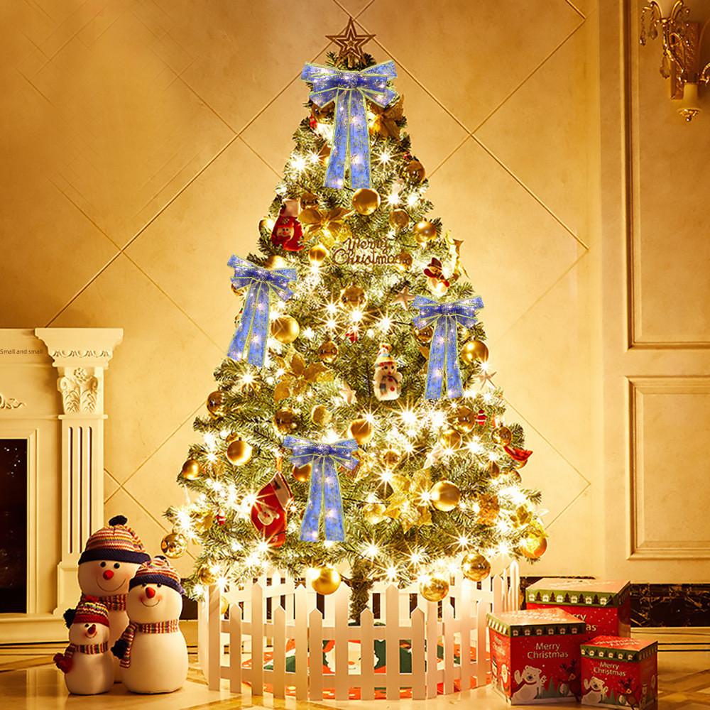 Dual Layer Charming Christmas Ribbons With Warm Lighting For Beautiful Tree Accents