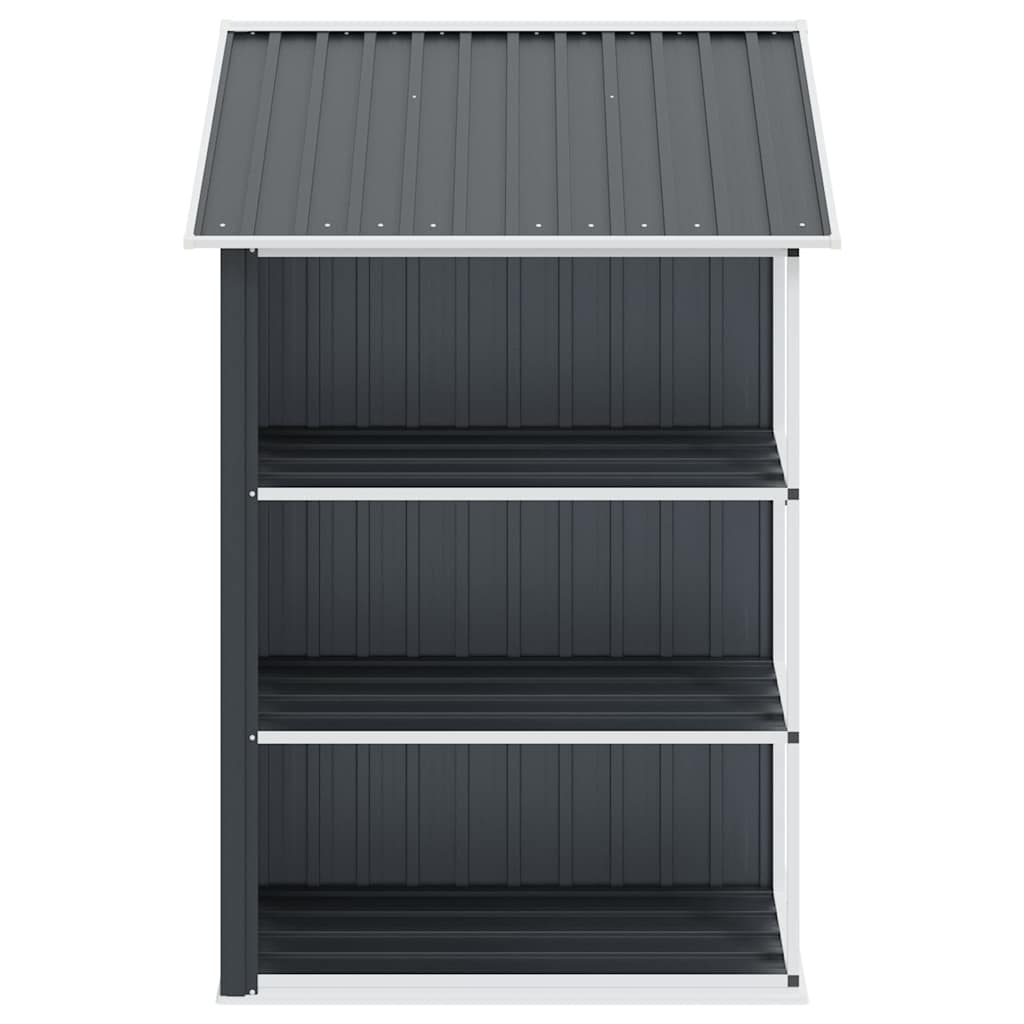 vidaXL Gartenhaus mit Regal Anthrazit 205x130x183 cm Eisen