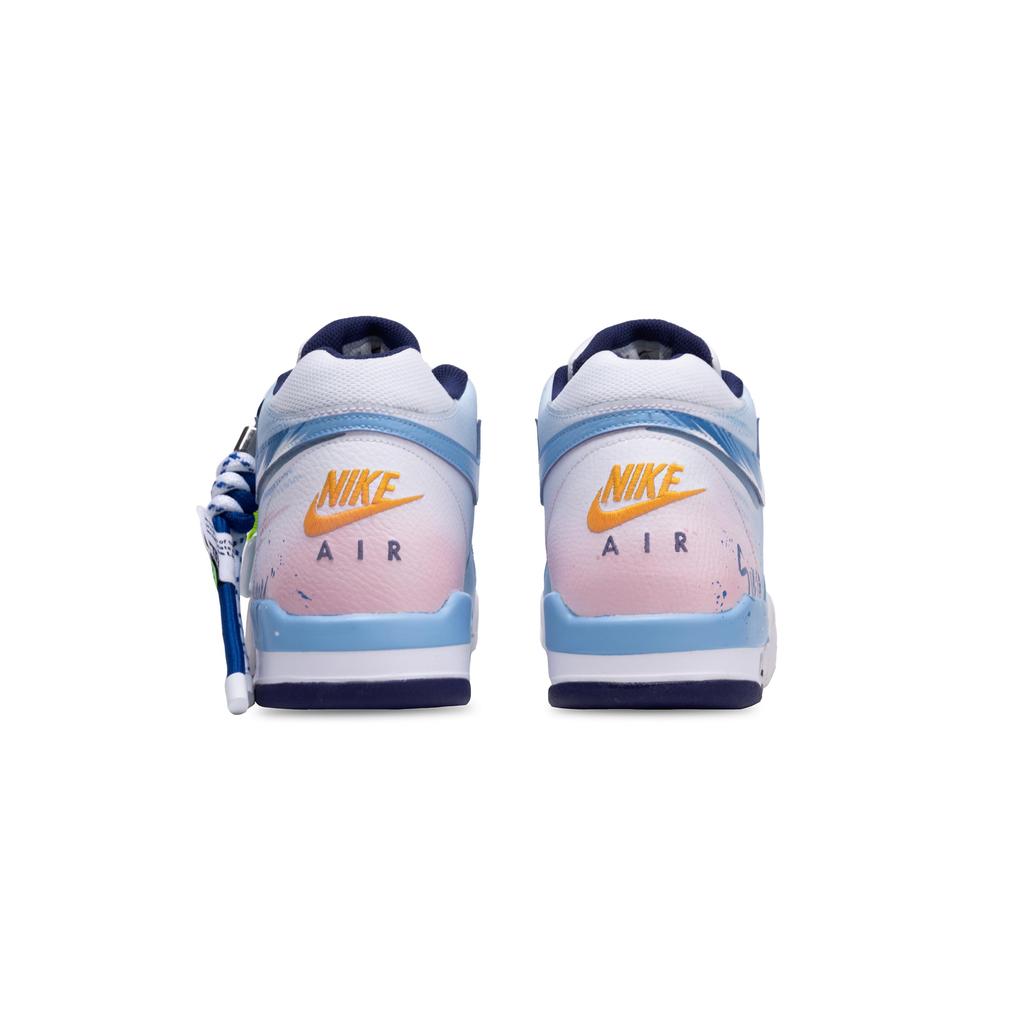 Nike Flight Legacy Seaside Town Mid Top Vintage Basketball Shoes Men's Blue Pink BQ4212-102(Team691-)