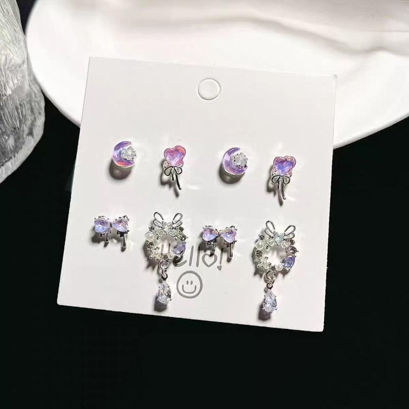 Exquisite and Compact Alloy Set Earrings, Sweet, Niche, Simple, New Style Stud Earrings, Versatile Butterfly-shaped Earrings