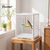 Bird Cage Entertainment Spinning Perch Toy, Rotating Parrot Wooden with Colorful Birdcage Accessories for Small Parrots Rope, Accessory Conures