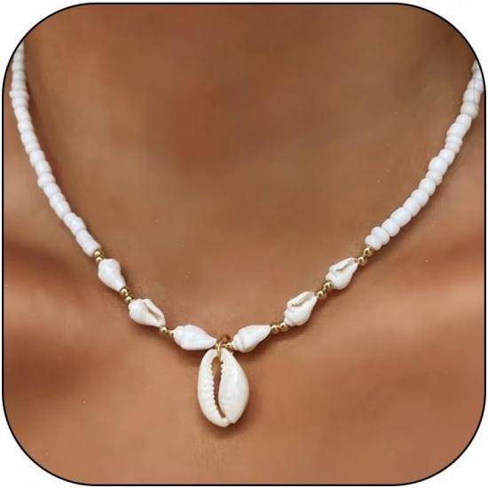 Choice of All Shell Necklace for Women Ocean Jewelry Seashell Starfish Beaded Choker Necklaces Beach Vacation Essentials Holiday Jewelry Fashion