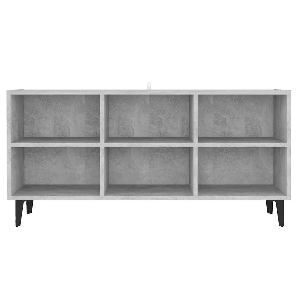 TV Stand with Metal Legs Concrete Grey 103.5 x 30 x 50 cm