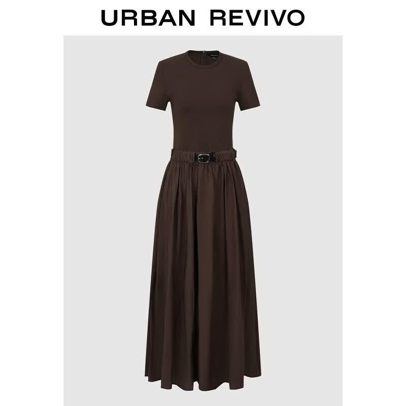 UR2026 Women s Shirred A-Line Short-Sleeve Dress S
