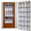 Over The Door Shoe Organizer Hanging Storage Bag Shoe Storage Door Hanger with 24 Mesh Pockets