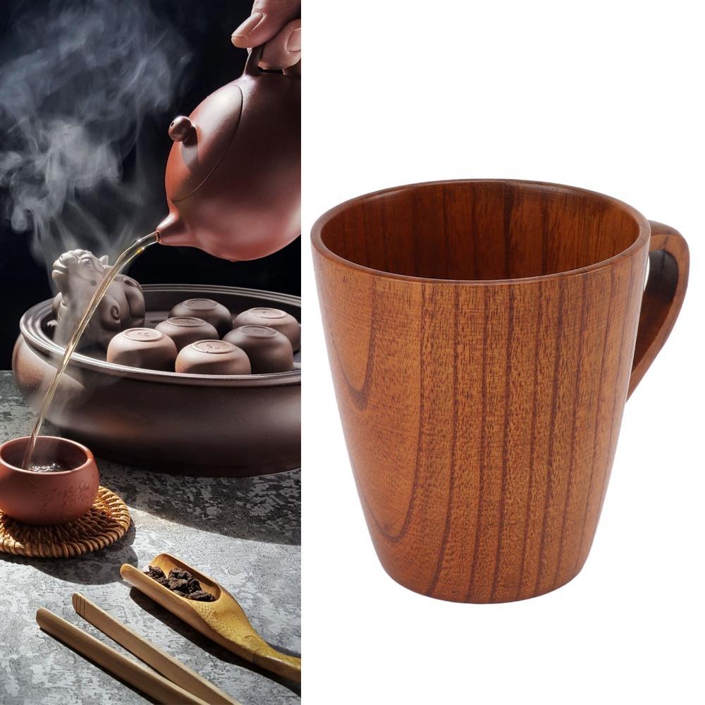 Safe Solid Wood Teacups Multifunctional Wooden Wine Mug Durable Wooden Mugs  Drinking Coffee