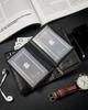 Stylish men's wallet made of genuine leather, black, RFID protection - Rovicky