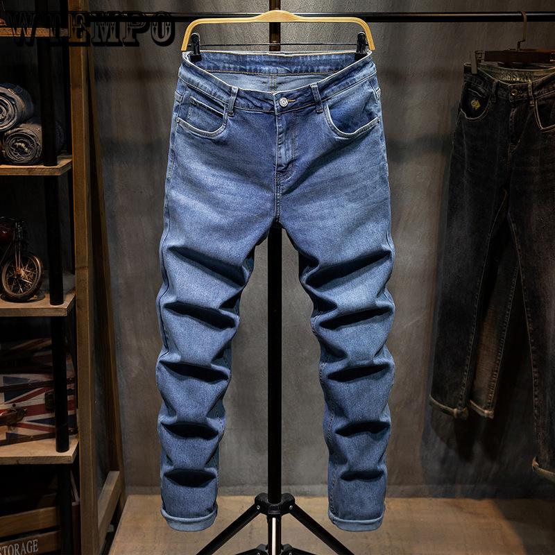 Elastyczne spodnie Harlan męskie jesienne duże rozmiary spodnie dla puszystych mężczyzn większe i grubsze małe stopy luźne dżinsy