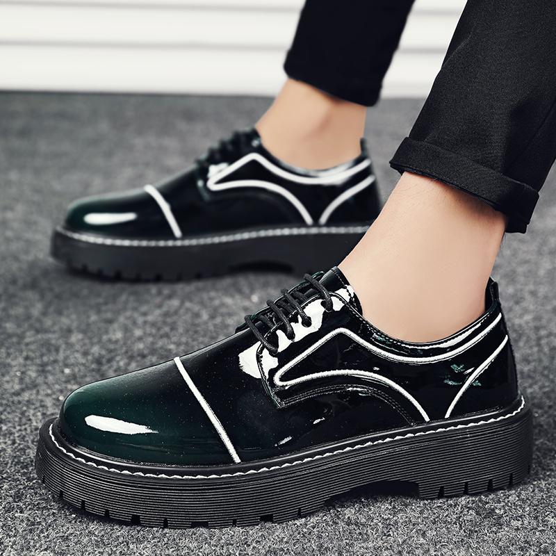 Scarpe Casual da Uomo in Pelle Stile Britannico Moda Punta Tonda Classica Scarpe Oxford Antiscivolo per Esterno Scarpe Eleganti da Lavoro di Qualità con Fondo Spesso
