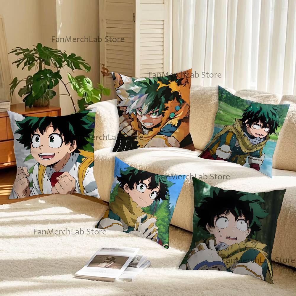 DDeku Anime IIzuku MMidoriyS Printed Pillow Cover Cushion Case Simple Sofa Pillow Case No Pillow Core