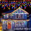 Solar Powered Icicle LED Lights Weatherproof Christmas String Lights Uses for Fence Tree Eaves Decor