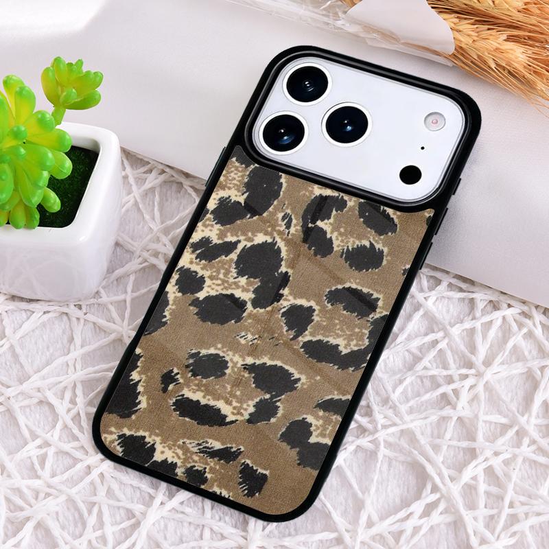 Coque de téléphone motif animal léopard pour iPhone 17 Air 16 15 11 12 14 13 Pro Max Housse antichoc
