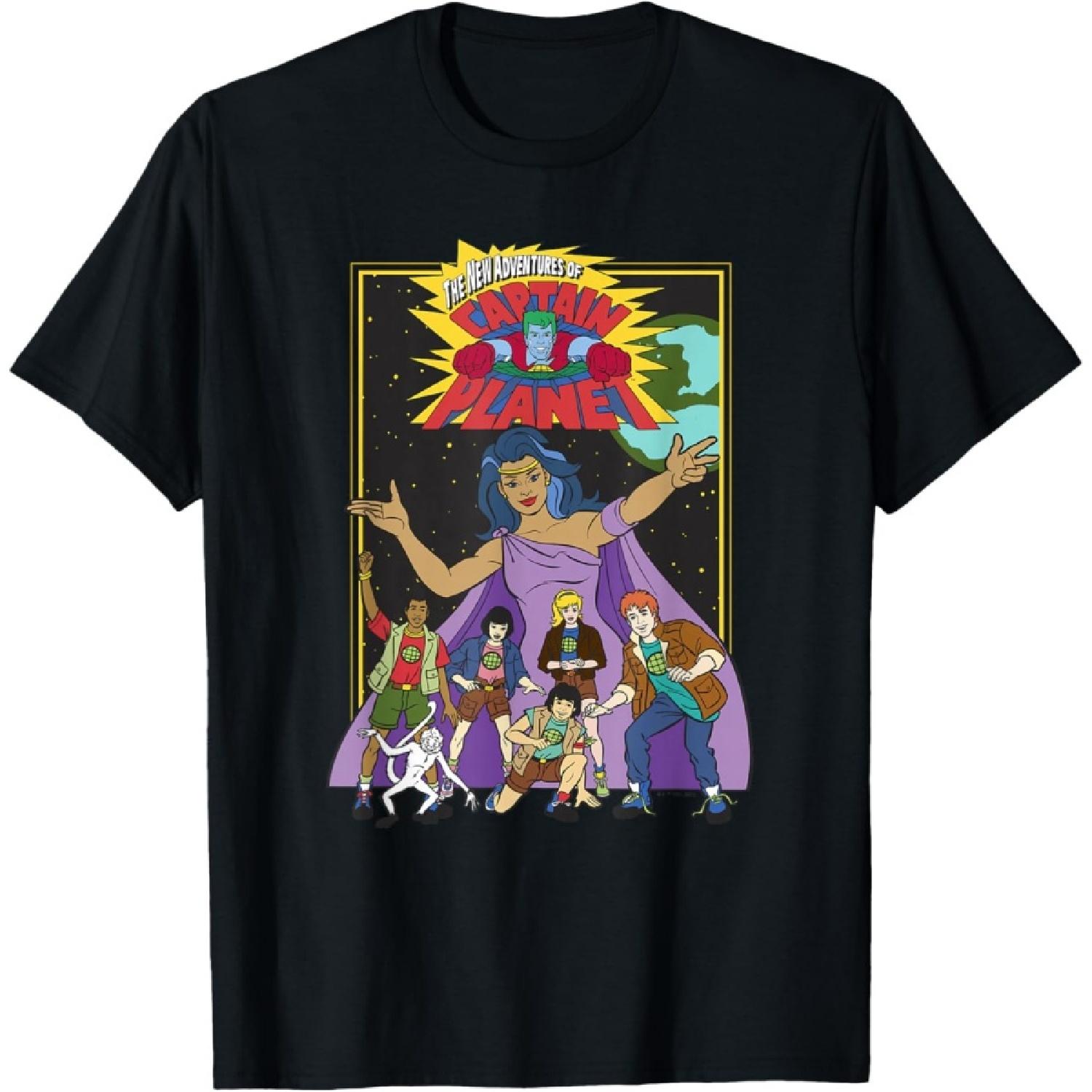 Captain Planet Group Poster Logo T-Shirt S