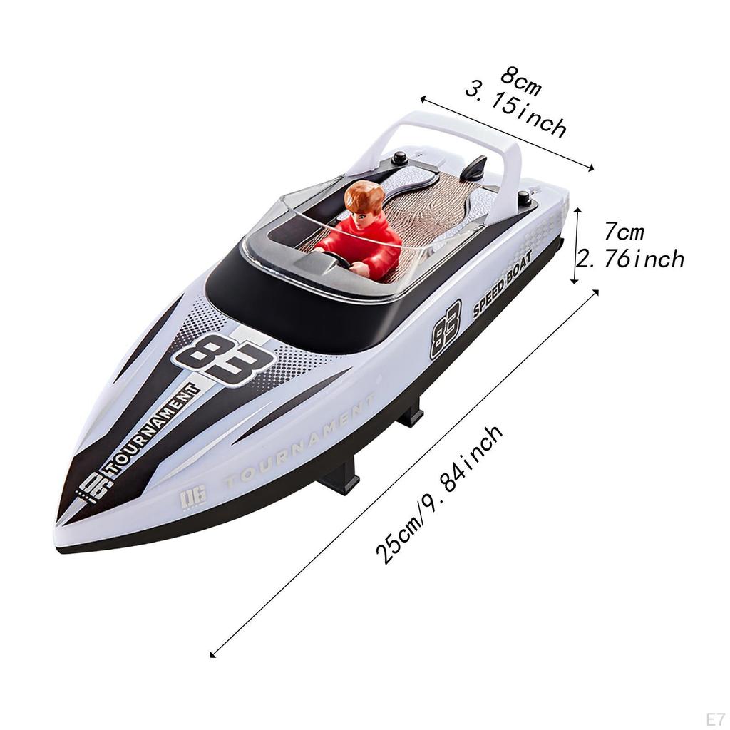 Remote Control Boat Gift Fast Speed Summer Water Toy for River Lakes Bathtub