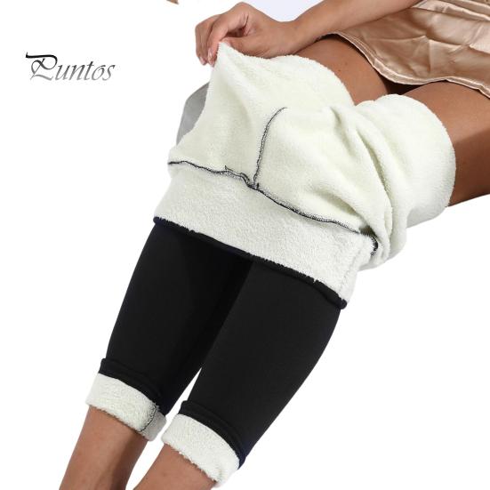 

Женские леггинсы с высокой талией, облегающие, с утолщенной бархатной подкладкой, теплые длинные брюки, однотонные спортивные брюки для йоги M чёрный