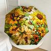 1pc Stained Glass Sunflowers Butterflies Umbrella with Plastic Handle,Suitable for All Seasons Home Travel Outdoor UmbrellaDD882