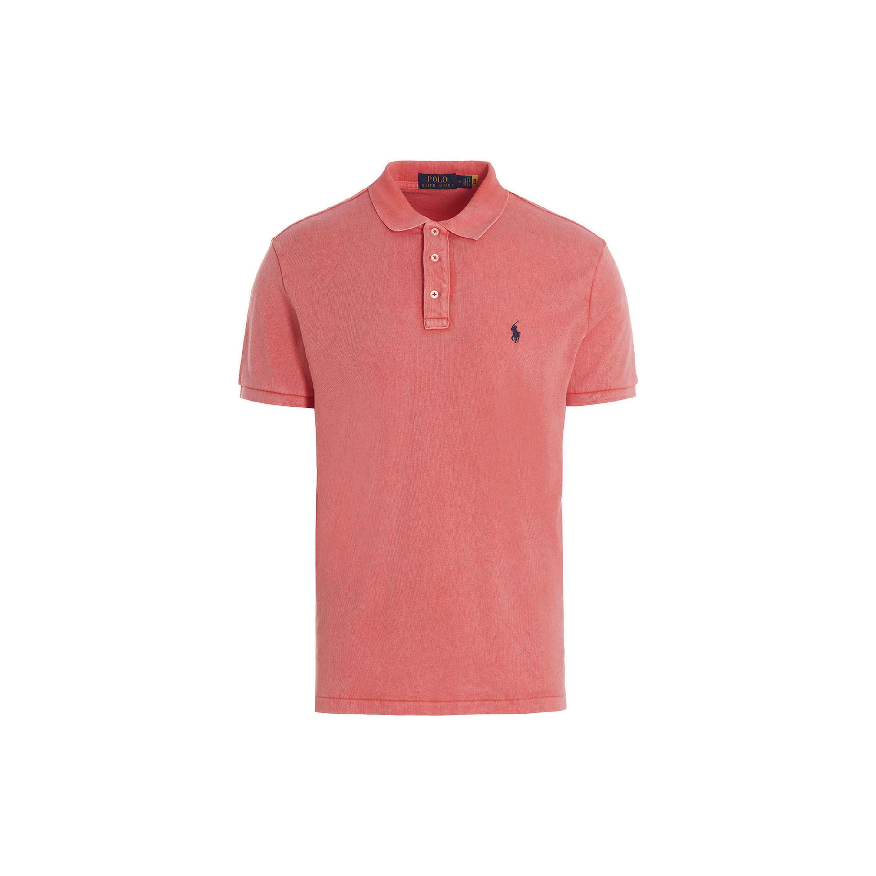 

Polo Ralph Lauren SS22 Однотонная рубашка поло на трех пуговицах Мужские рубашки поло Розовый 710660897-031 XS