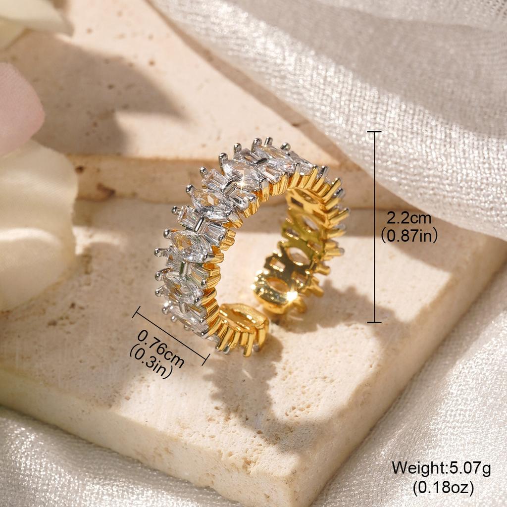 Fashion Temperament, Zirconium-set Open Ring, Niche Design, Index Finger Ring, Light Luxury, High-end Ring Jewelry.