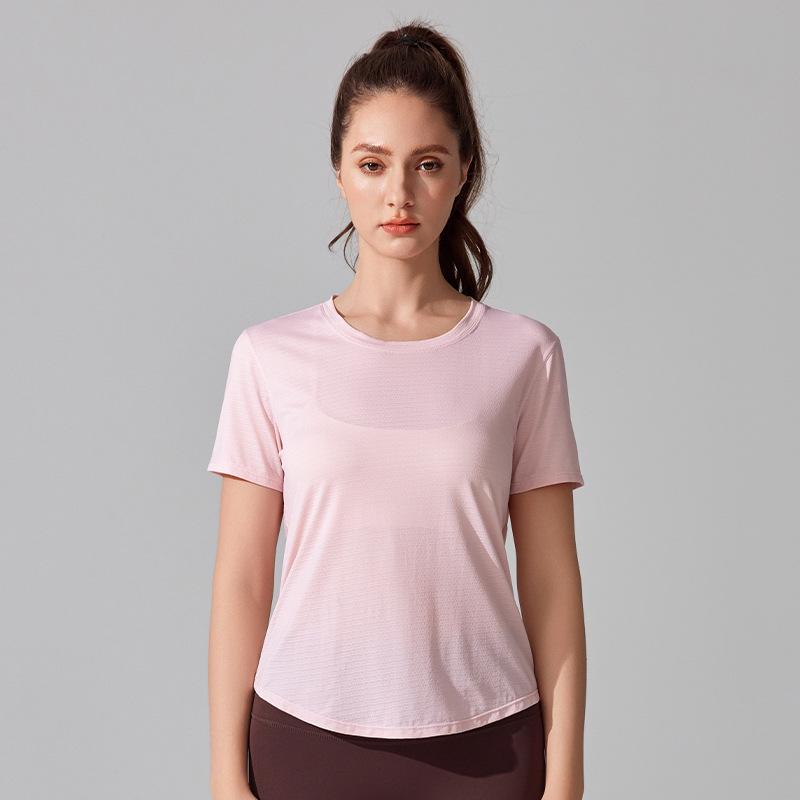Women's Cross-Border Yoga T-Shirt - Lightweight, Breathable, Short Sleeve, Hollow Back, Perfect for Dance, Fitness, Running.