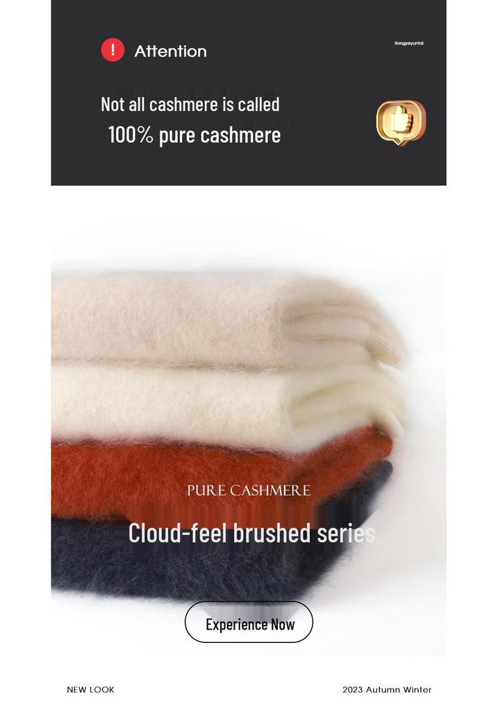 Women's Island Fine 100% Pure Cashmere Brushed Round Neck Loose Knit One-Piece Sweater for Babies