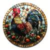 High Definition Metal Tin Sign Set Colorful Rooster Themed Round Wall Art Decor for Farmhouse Kitchen and Country Style Home Dec