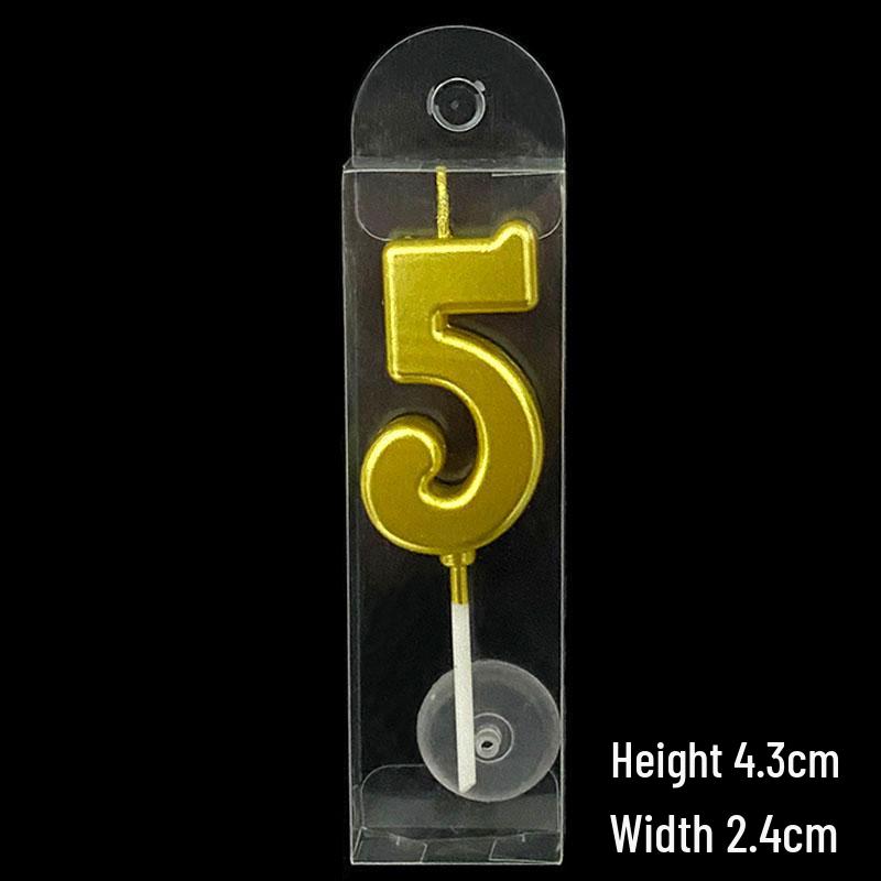 50 Gold Number Candle Cake Toppers, Individually Boxed for Kids' First Birthday