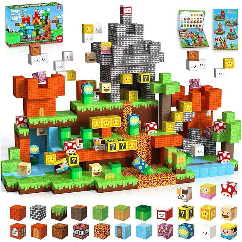 Non-Toxic Magnetic Building Blocks Mine World Magnet Cube Set For Children Kid Age 3+ Diy Model Children Stem Stem Sensory Toy Gift