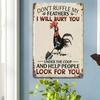 Sassy Metal Chicken Art Vintage Humor Plaque Home Decor
