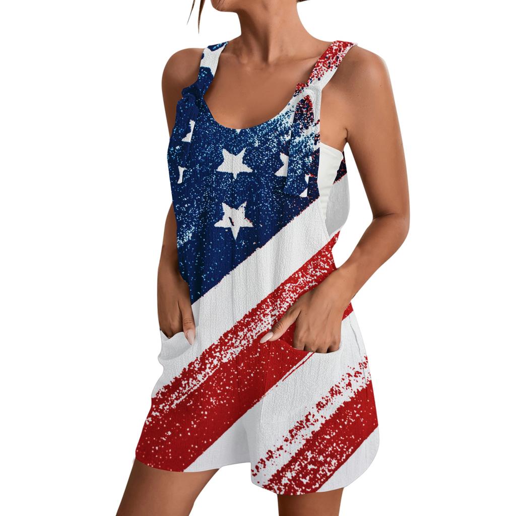 Rompers For Women Summer Casual Sleeveless Overall Comfy Loose Spaghetti Strap Romper Fashion Jumpsuit With Pockets