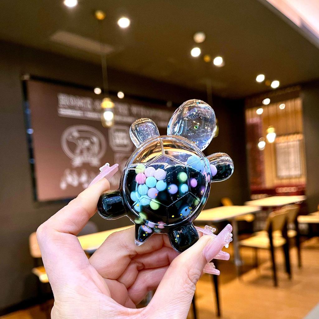 Svietiaca pohyblivá piesková blikajúca korytnačka ozdoba slepá škatuľa stojan na vystavenie šperkov