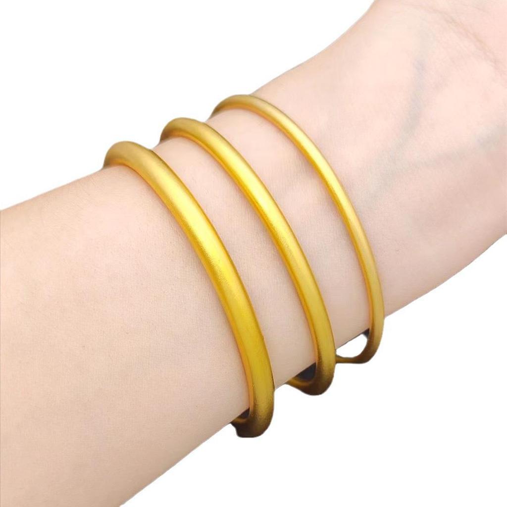 Vietnam Sand Gold Heritage Bracelet & Ring Set for Women - Light Luxury and Ancient Design