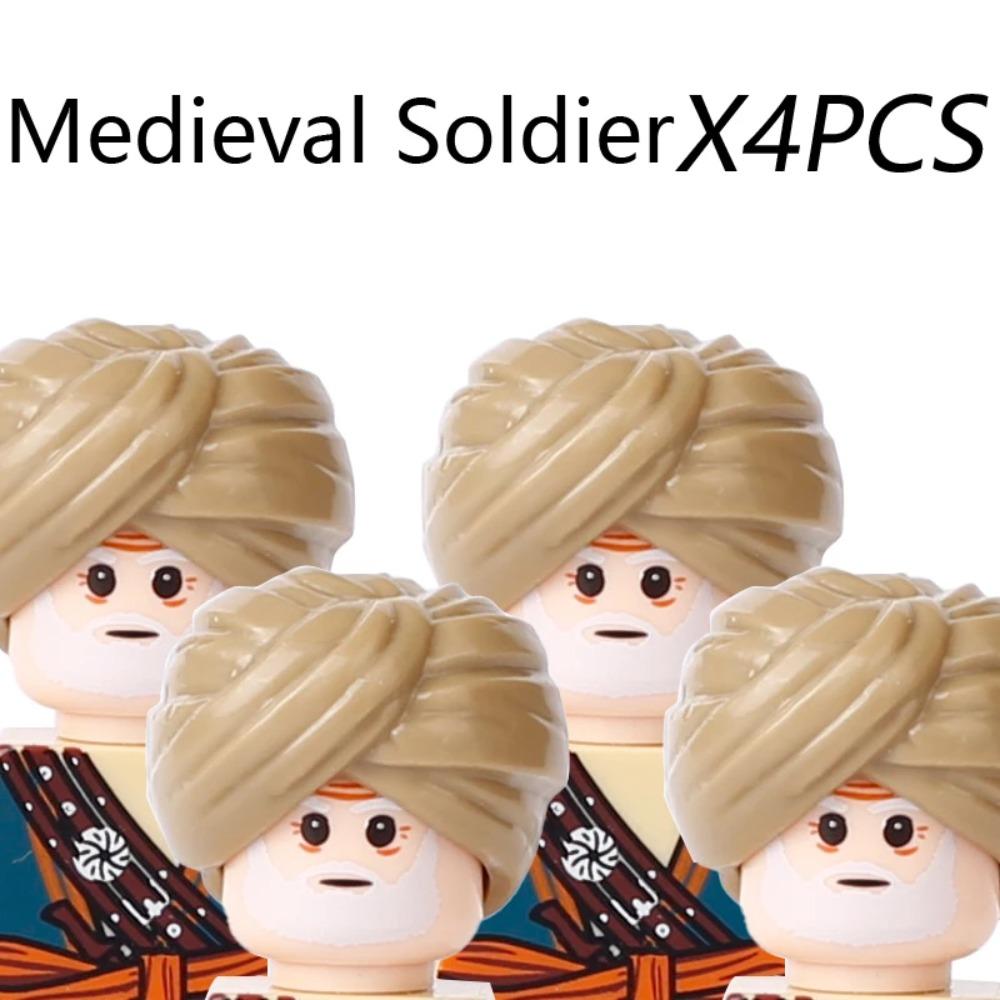 MOC Medieval Villager Figures Witch Blacksmith Farmer Building Blocks Peasant Old Lady Hoe Hammer Soldier Bricks Toys Kids Gift