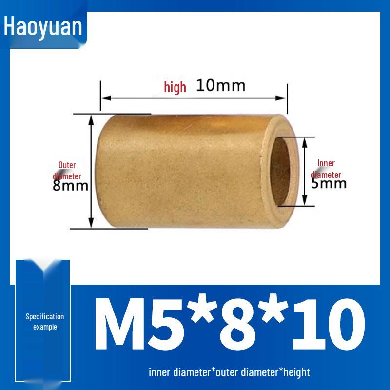 Oil-Impregnated Powder Metallurgy Copper Bearing Bushings (Wear-Resistant Brass) - Inner Diameter 3/4/5/6/8/10/12MM