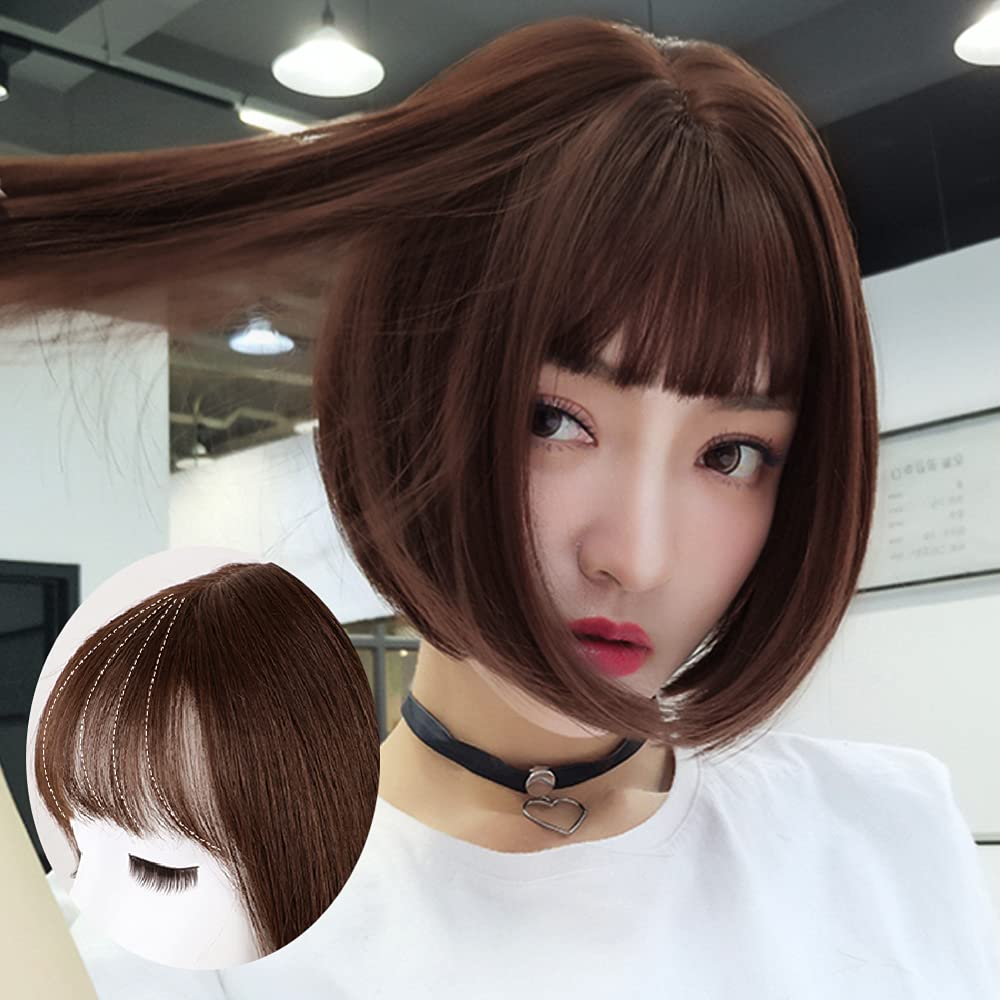 Parochňa Bob Krátka Plná Parochňa Rovná Parochňa Dámska Tepelne Odolná Harajuku Denné Crossdressing Plné Telo Tmavohnedá Lolita Malá Tvárivá Módna Parochňa Parochňa pre