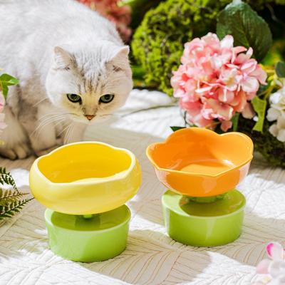 Dog Eat Drink Water Large Capacity High Footed Pet Food Bow Ceramic Cat Bowl To Protect Cervical Spine And Prevent Tipping Over