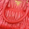 PRADA gathered Nappa Goful Tote Bag leather Red Women B2588L Used