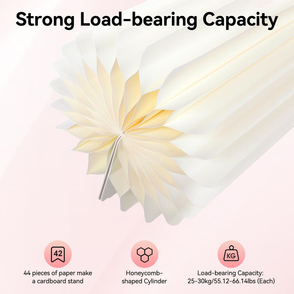 4 PCS Heavy Duty Cardboard Pedestal Stands Set, 66lbs Load Folding Display for Wedding Backdrop Party Banquet Decor