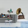Wooden Bird Wall Art Sculpture Vintage Statue Resin Figurine Retro Ornament for Garden Study Room