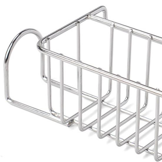 Sponge Holder Kitchen Sink Caddy Strong Load-bearing Hollow Design Easy To Install Self Draining Sink Caddy Organizer Rack