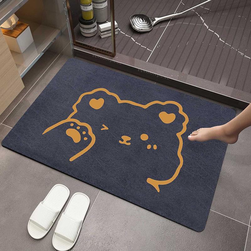 Diatom Mud Mat Cushioned Bathroom Bathroom Door Moisture-wicking Non-slip Mat Home Entry Mat Toilet Pedal Mat Durable