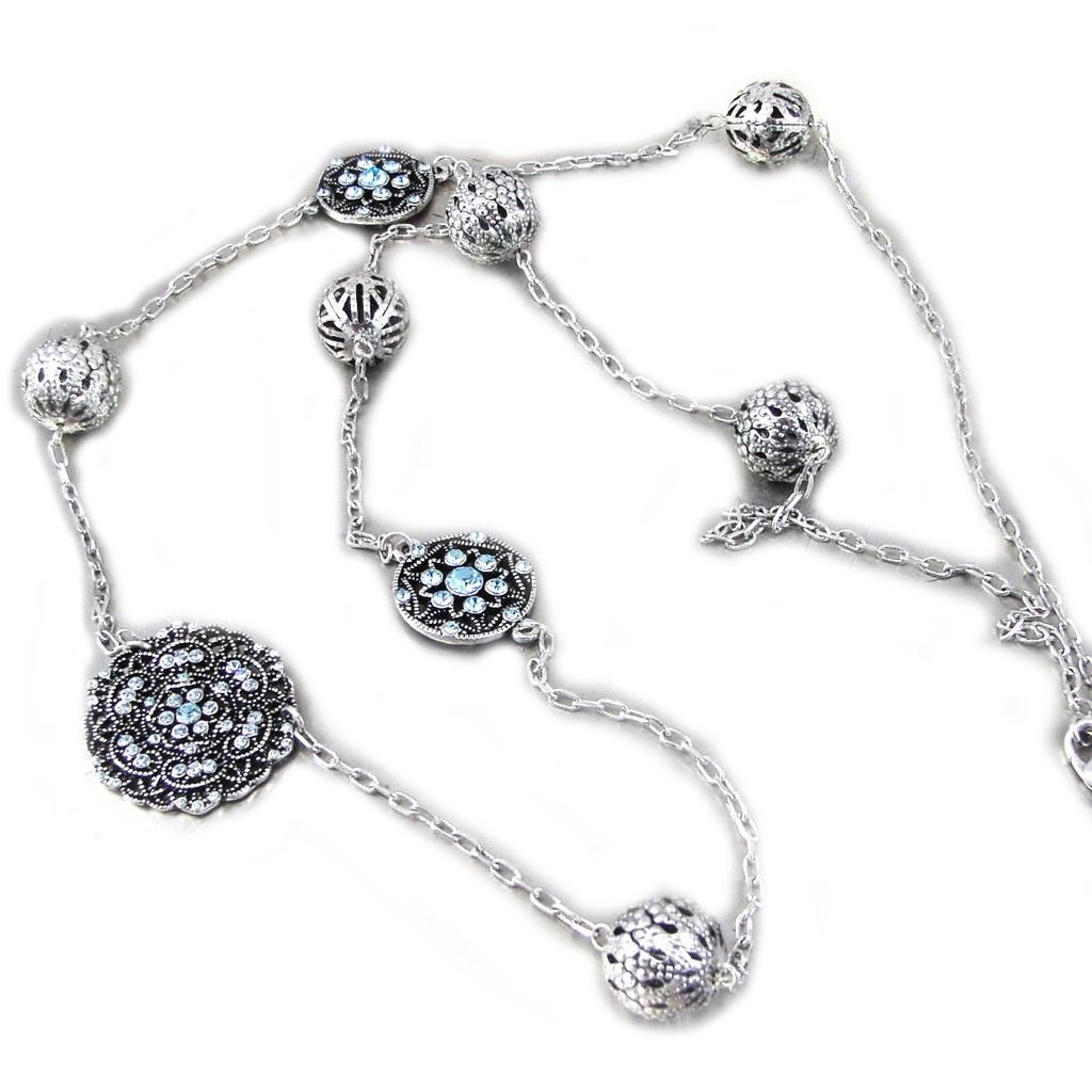 

NOA [G0575] - Серебряное бирюзовое дизайнерское ожерелье Кармен